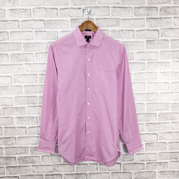 J.Crew Ludlow Men's Button up Shirt in Pink Mini Check 2ply cotton size Small - Picture 1 of 5